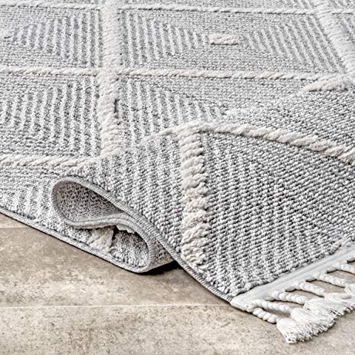 Tapis gris nuLOOM Deyton Diamond 60x183 cm pour couloir et cuisine