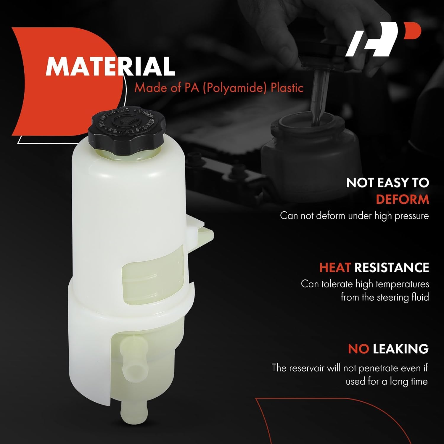 A-Premium Power Steering Reservoir/Tank with Cap Compatible with Ram 2500 2013-2019, Ram 3500 2013-2019, Ram 4500 2013-2018, Ram 5500 2013-2018, L6 6.7L Diesel