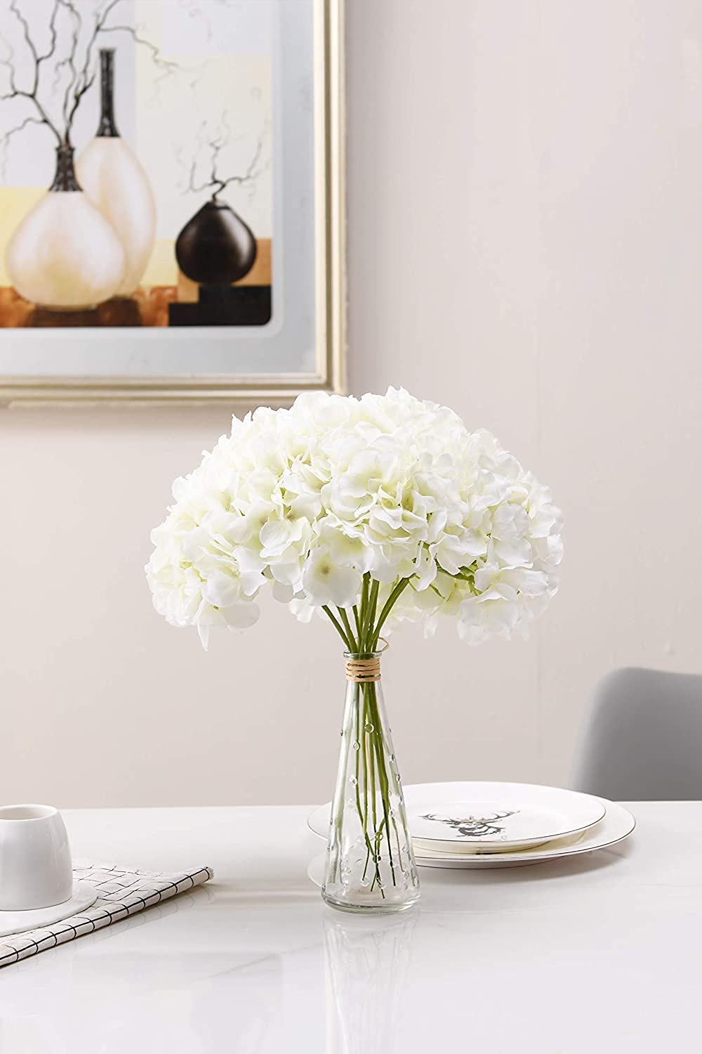 Large White Hydrangea Flowers - Artificial Wedding Decor -2