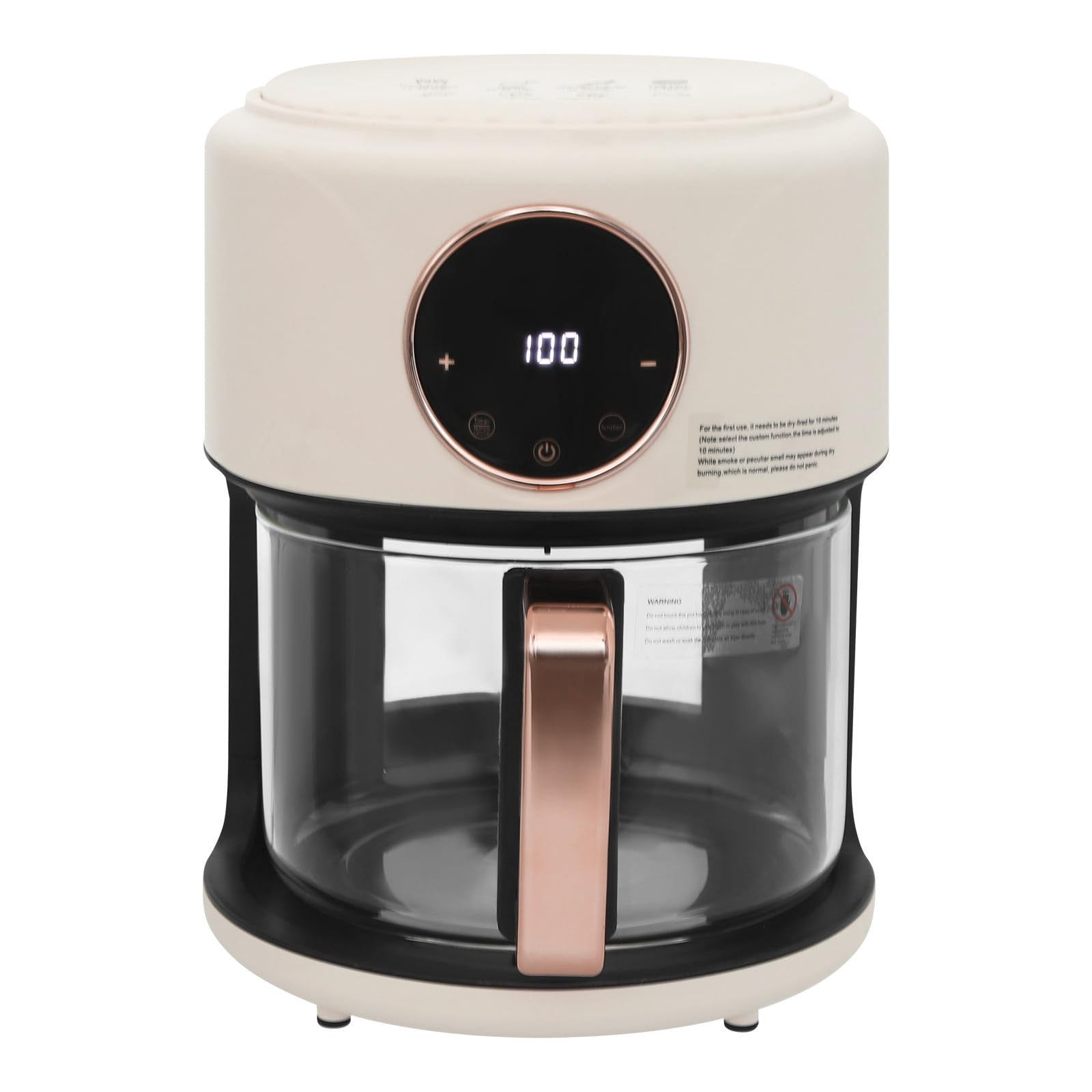 3 81QT Air Fryer Mini 1200W Touch Screen Air Fryer with 8 Preset Modes 60 Min Timer Fast