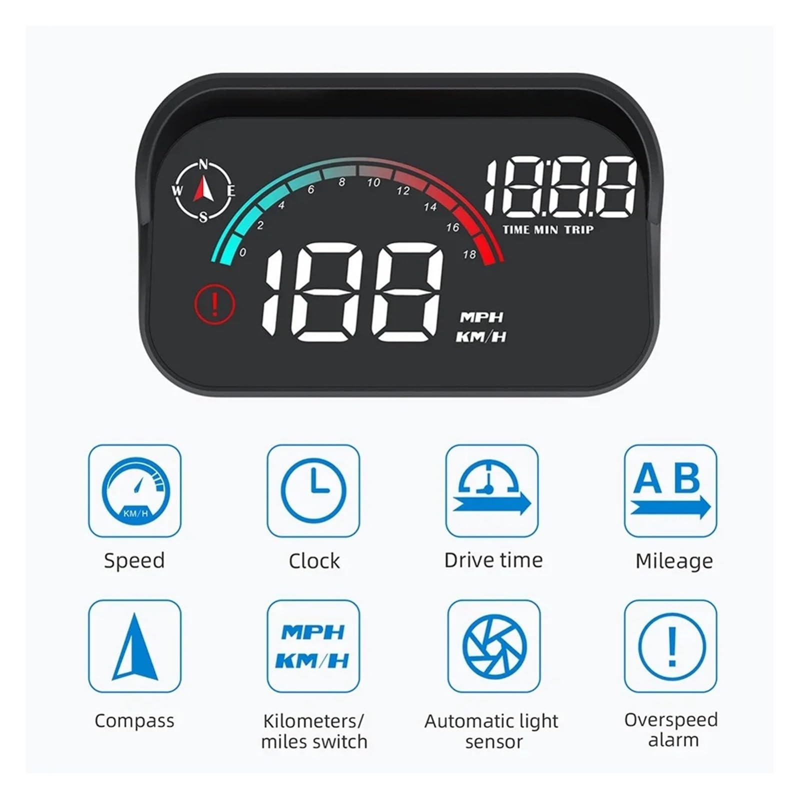 Pantalla Frontal M22 GPS For Coche HUD, Velocímetro Universal, Medidor De Velocidad For Coche, Proyector De Parabrisas, Alarma De Exceso De Velocidad, Brújula For Todos Los Coches para todos los vehíc
