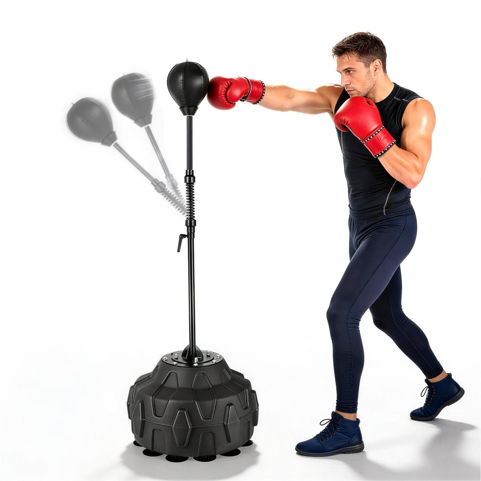 LUMIVO Reflex Bag Boxing Speed Bag with Stand, 57-73" Adjustable Height