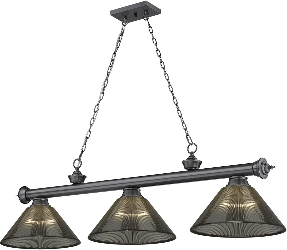 Z-Lite 2306-3BP-ARS Cordon Billiard Pendant, 3-Light 180 Total Watts, Bronze Plated