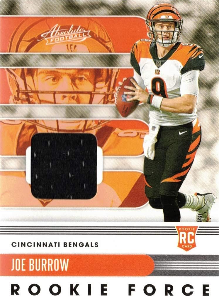 2020 Panini Absolute Rookie Force Relics Football #1 Joe Burrow Jersey Rookie Card - Black Swatch
