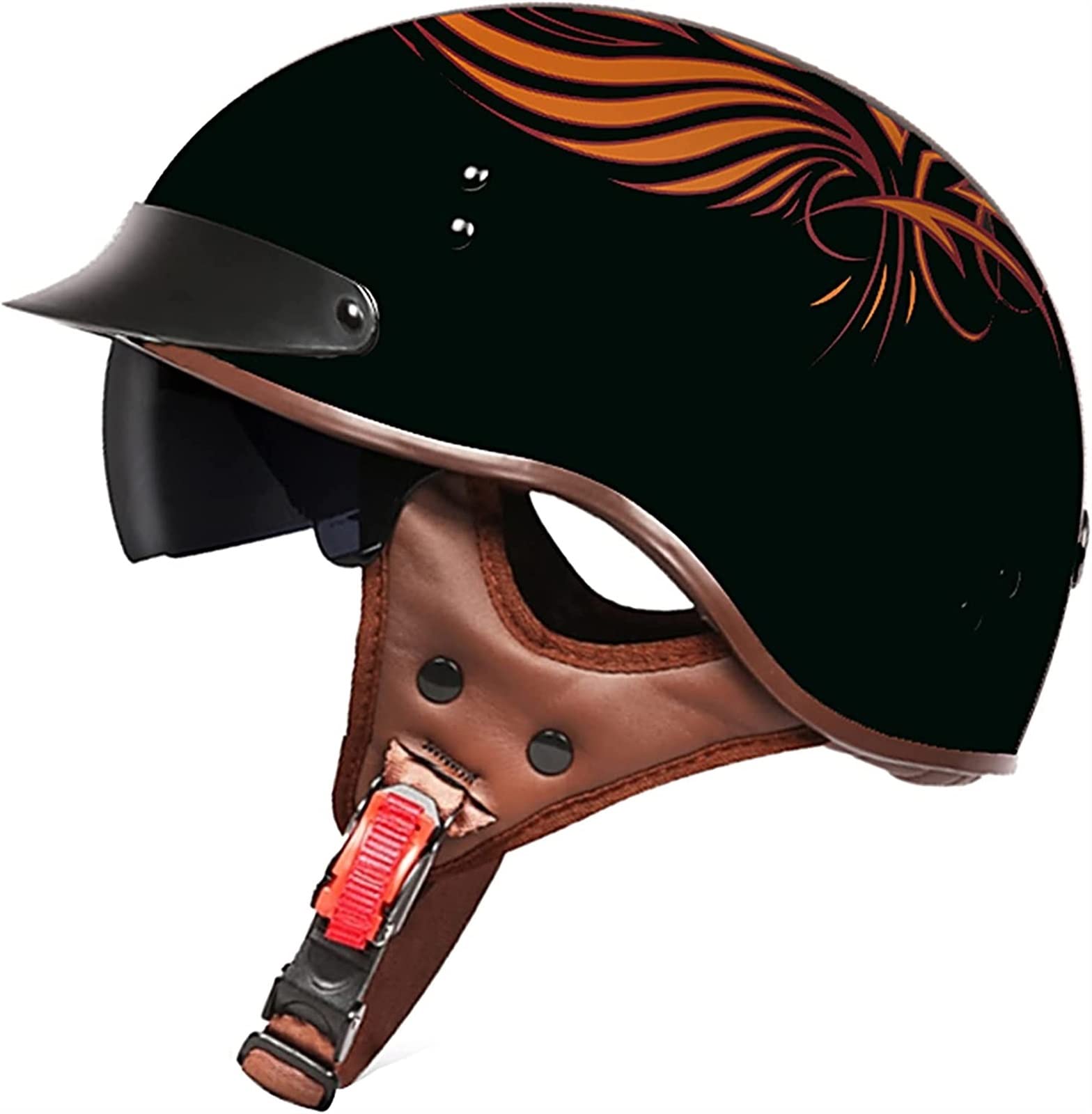 Casque moto jet vintage XXL résistant au vent avec visière pour éliminer les douleurs de tête