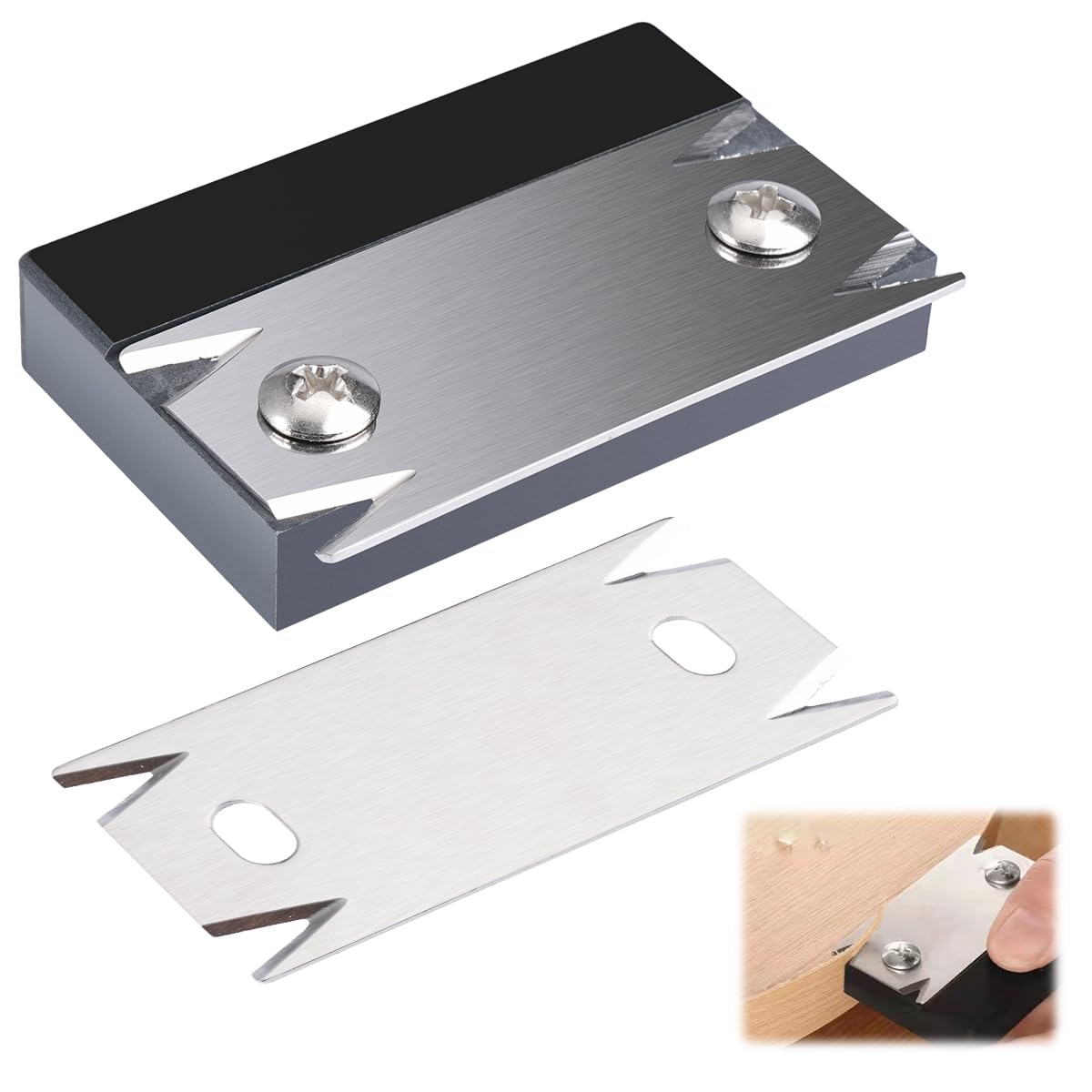 Recortadora de Bordes para Carpintería y 1 Hoja de Repuesto, Cortador de Bordes para Madera, Recortador de Borde de Carpintería, Cortador Manual de Bandas de Bordes para Madera, PVC, ABS