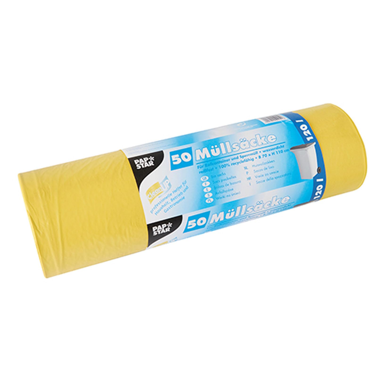 200 bolsas de basura, LDPE 120 l 110 x 70 cm amarillo