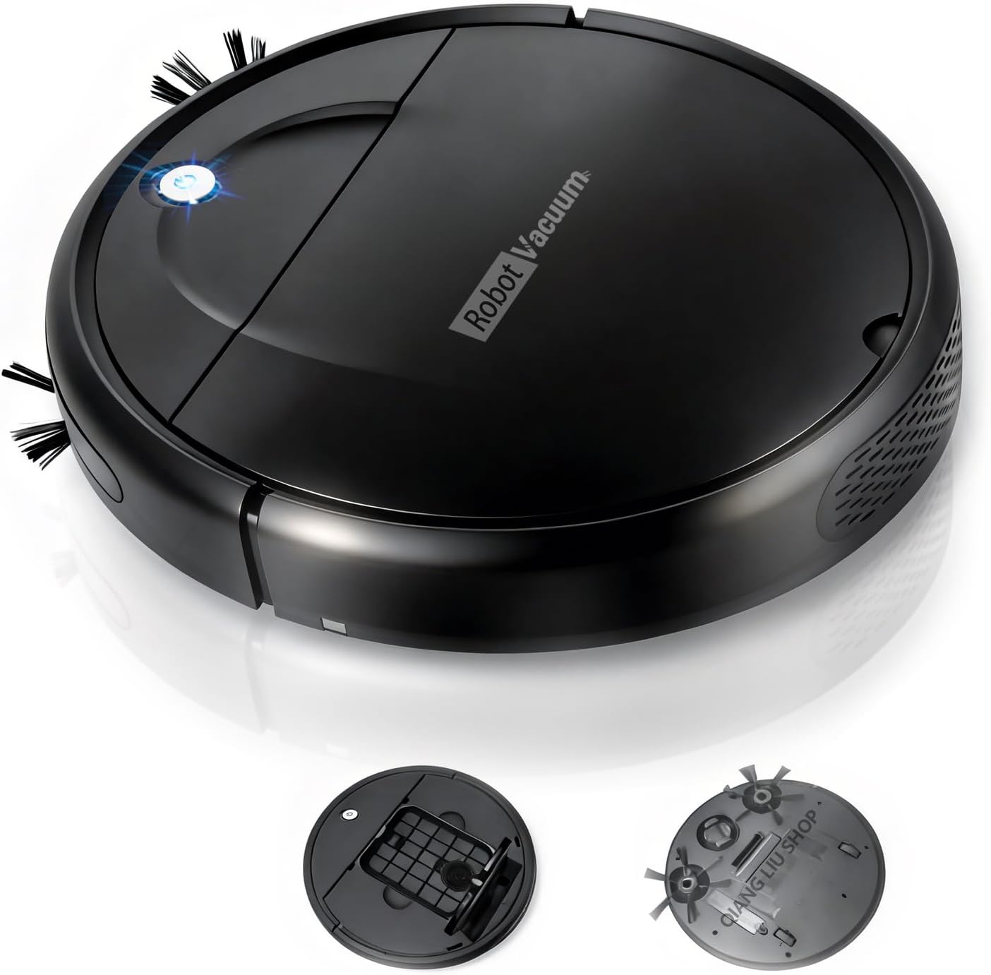 Robot Vacuum Cleaner, 3000Pa Powerful Suction, 2.56-inch Ultra-Slim Body, 120-Minute Long Battery Life, Quiet Operation, Smart Navigation, Suitable for Hard Floors/Low-Pile Carpets/Pet Hair-F