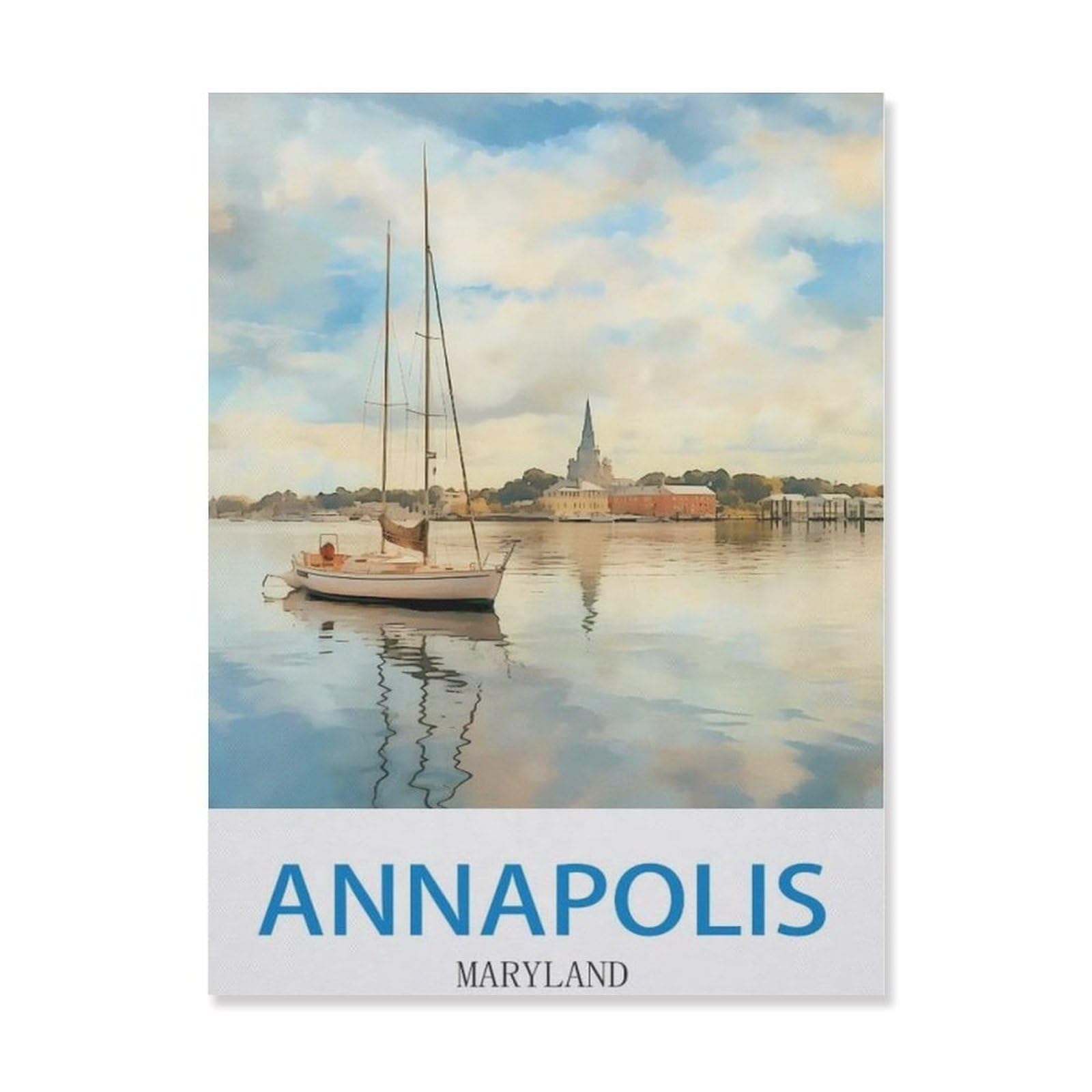 Metal Tin Sign，Annapolis Maryland，Tin Sign Vintage Bar Kitchen Garage Cave Home Wall Funny Decor Retro Tin Sign(15x30cm）6x12 inch-EH56