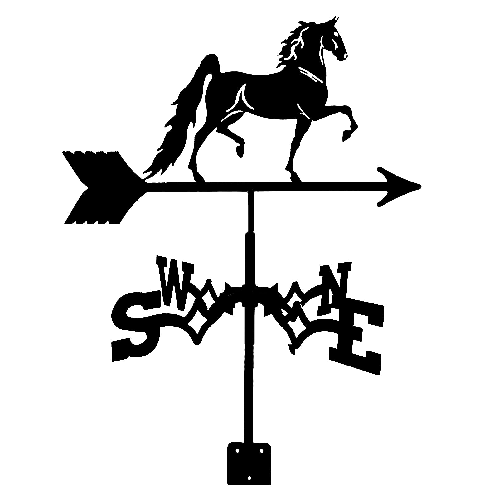Support de toit pour girouette cheval en métal durable pour maison et domaine