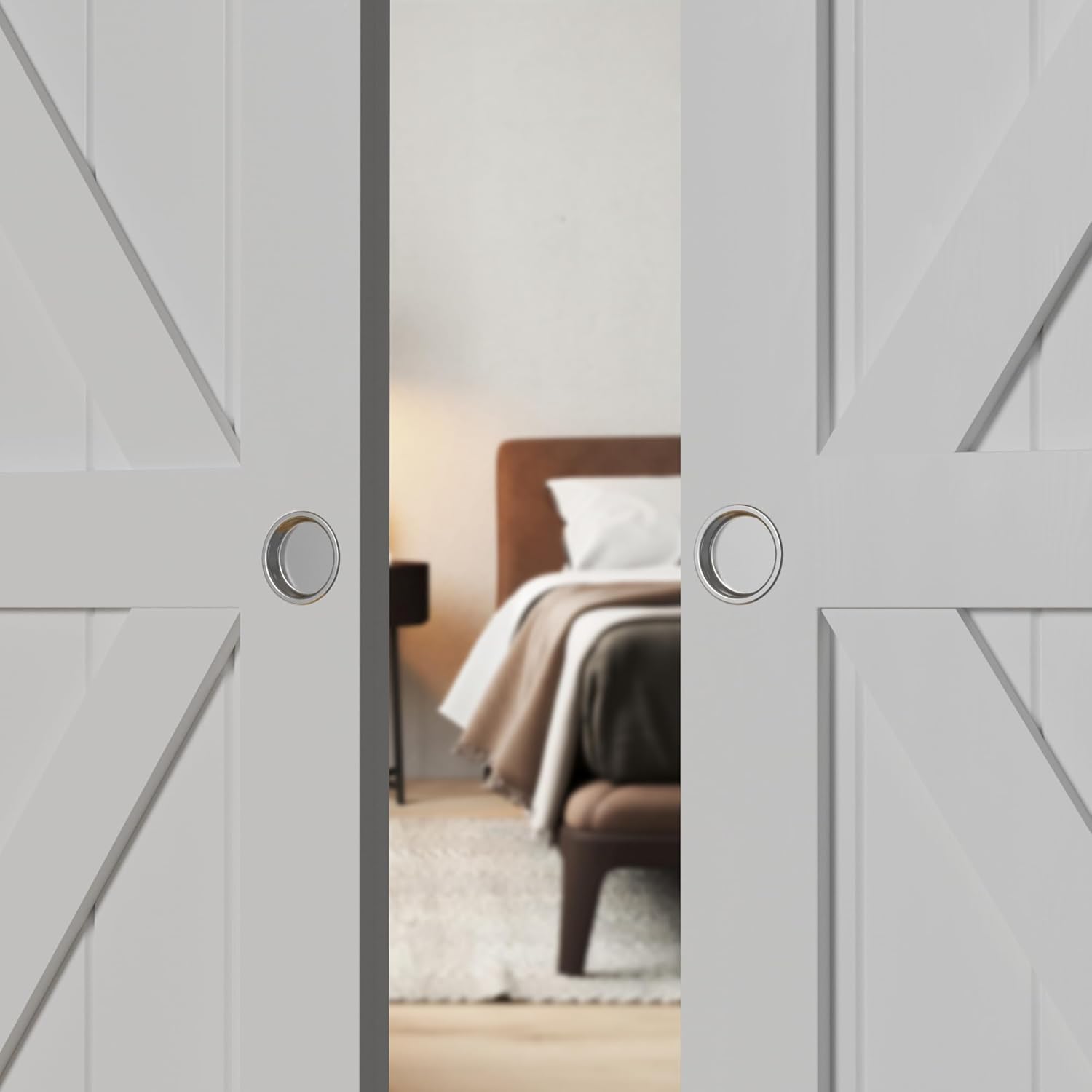 WINSOON 2" Round Closet Door Finger Pulls 4 Pack, Chrome-Plated, Round Sliding Finger Door Pull, for Cabinet Door, Pocket Door, Sliding Door, etc.