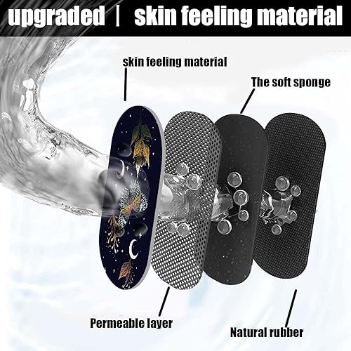 Miniatura 3 de ZHUZHISHAN Alfombra de baño súper absorbente de secado rápido, con diseño de luna, hierbas, estrellas y mariposas, parte inferior antideslizante de