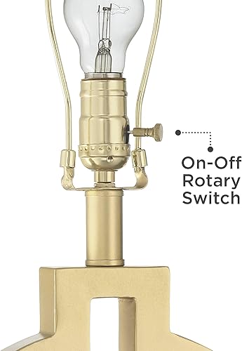 Miniatura 9 de 360 Lighting Lámparas de mesa modernas de 28 1/2 pulgadas de alto, juego de 2 con puerto de carga USB, anillo abierto dorado cepillado, pantalla