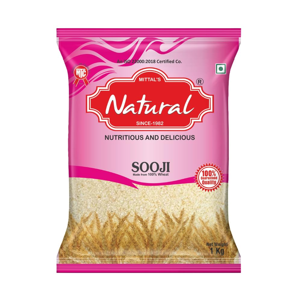 Natural Sooji/Rava/White Semolina- 1kg | 100% Whole Wheat Suji, High-Fiber & Protein-Rich | Ideal for Healthy Breakfast (B0DDQB41YZ) Amazon Price History, Amazon Price Tracker