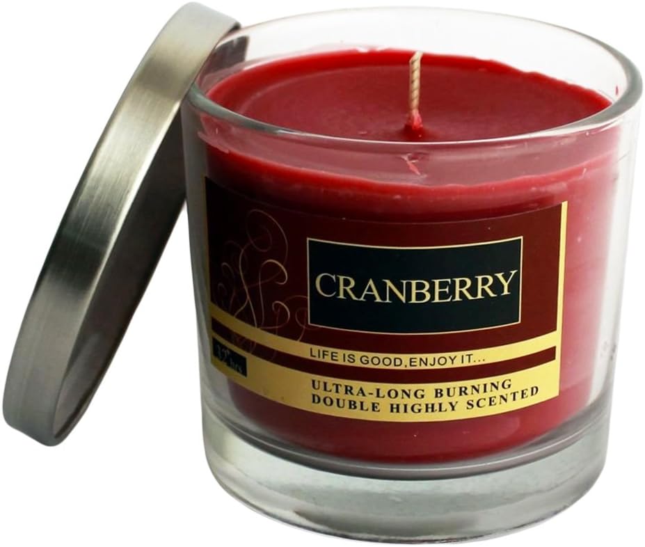 Cranberry Scented Luxury Candle in Glass - Made in Germany