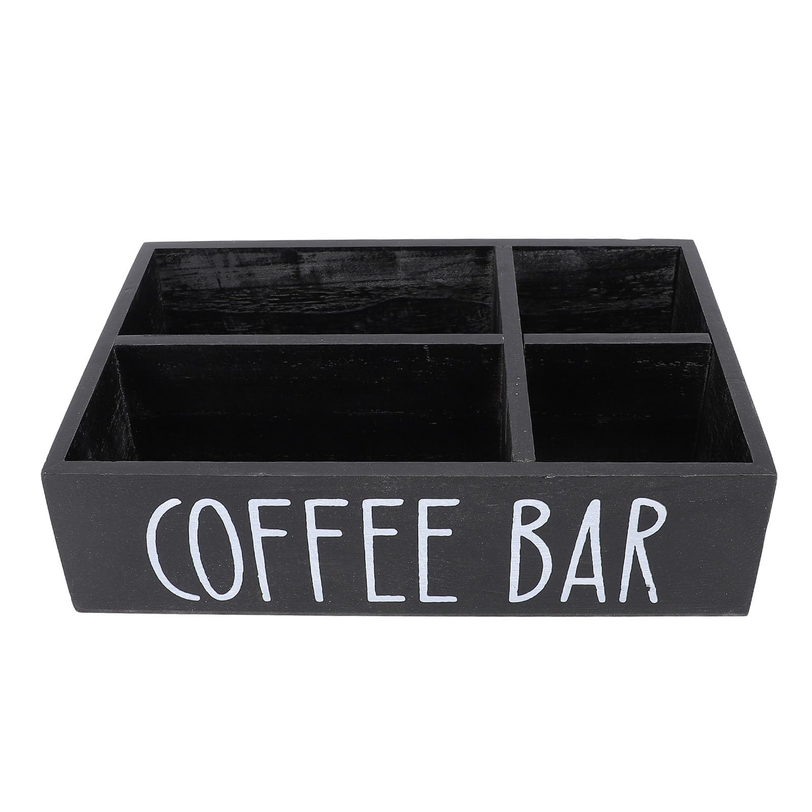 Miskall Coffee Station Organizer with Divider Wooden Coffee Bar Accessories Storage Box Tea Bags Coffee Pods Holder for Countertop Kitchen Home Office Kitchen Countertop Bar Accessories (Paulownia 2)