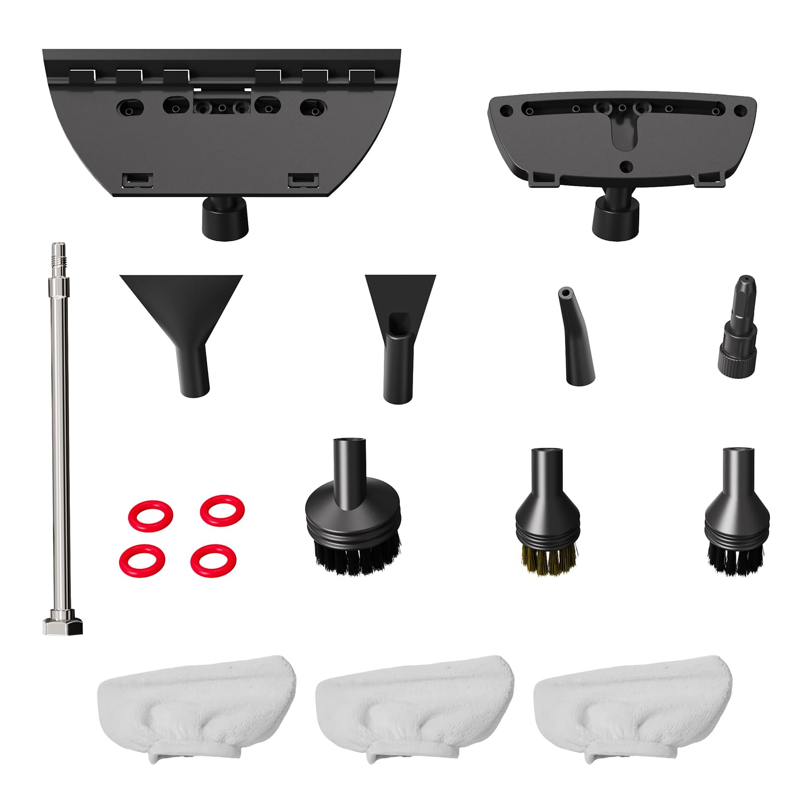 Photo 1 of ***MISSING PARTS****16PCS Steam Cleaner Accessories Kit, Compatible with Handheld Steam Cleaner, Includes Nylon & Brass Brushes, Nozzles, Scrapers, Window Tool with Towel Covers