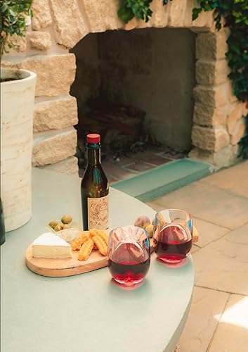 Miniatura 5 de Oasis - Juego de 2 vasos de policarbonato irrompibles de 13 onzas, color vino burdeos, elegantes, duraderos e inastillables