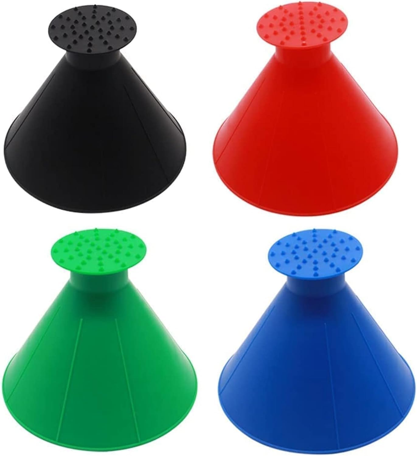 Cpolebev 4Pcs Ice Scraper Magical Ice Scrapers For Car Windshield Windscreen Ice Cone Refuelling Funnel Snow Shovel Wiper Brush Round Scraper Ice Removal Frost Shovel For Truck Vans Suv