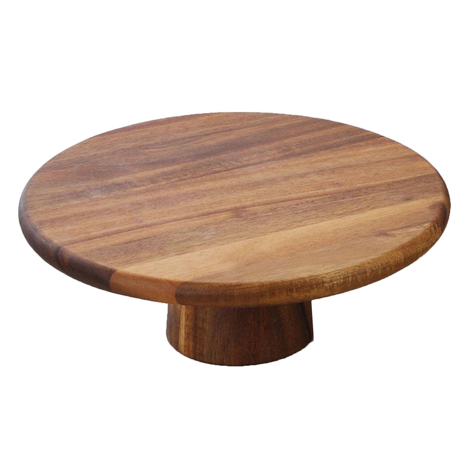 MagiDeal Expositor de tartas de madera, bandeja de aperitivos redonda, multifuncional, bandeja de servicio, soporte para magdalenas para regalos de cocina, mesa de 30 cm