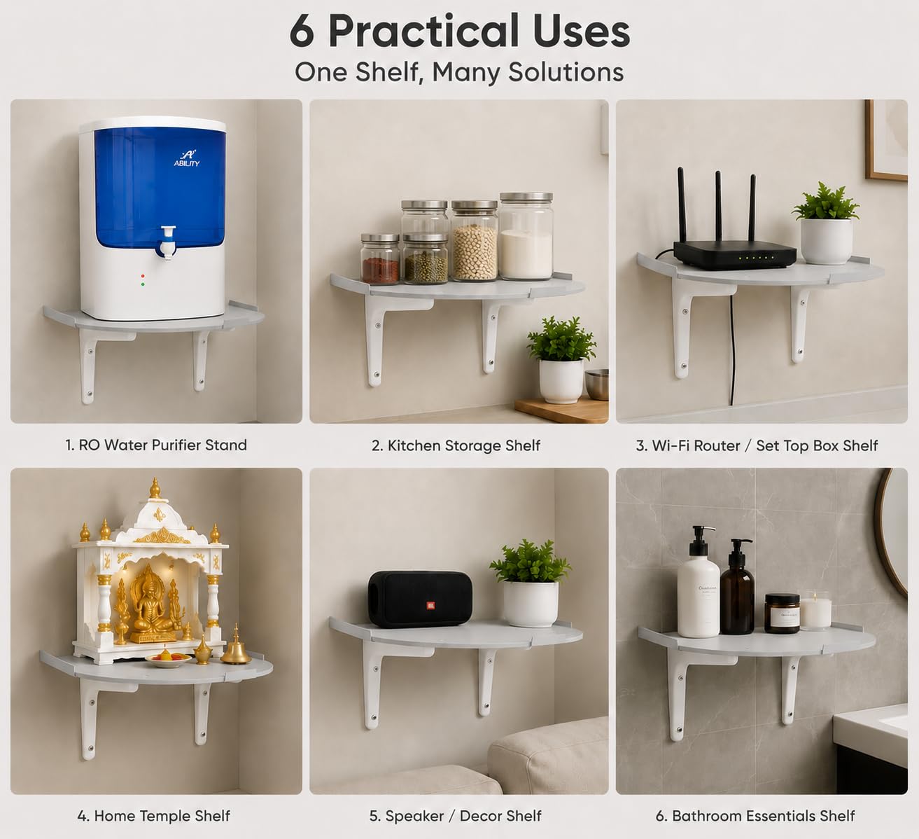 BIOWAY Wall Stand for RO Water Purifier, Routers, Set-Top Box (Round) — Amazon image 4