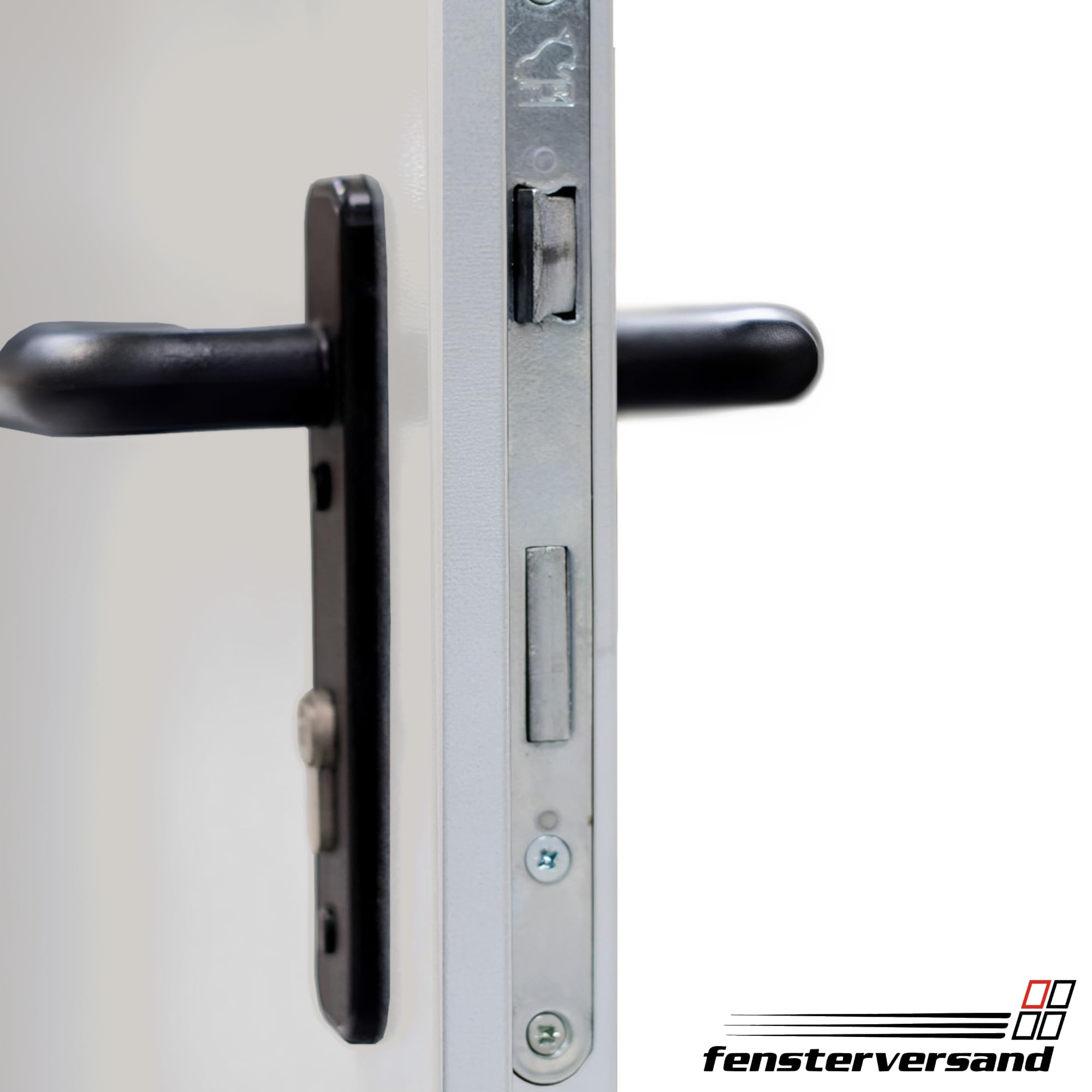 FENSTERVERSAND - Nebeneingangstür nach außen öffnend Stahl, Eingangstür, Nebeneingangstür weiß, Kellertür, Haustüren Eingangstüren, BxH: 995x2010 mm DIN rechts, Türklinke innen, außen