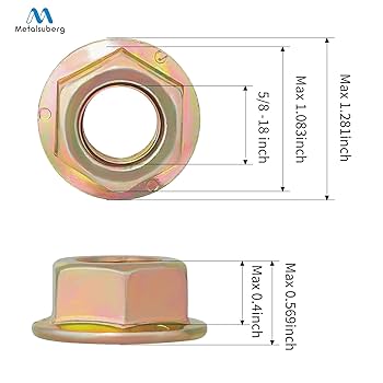 Amazon.com: Metalsuberg Spindle Blade Nuts of Hex Flanged, 5