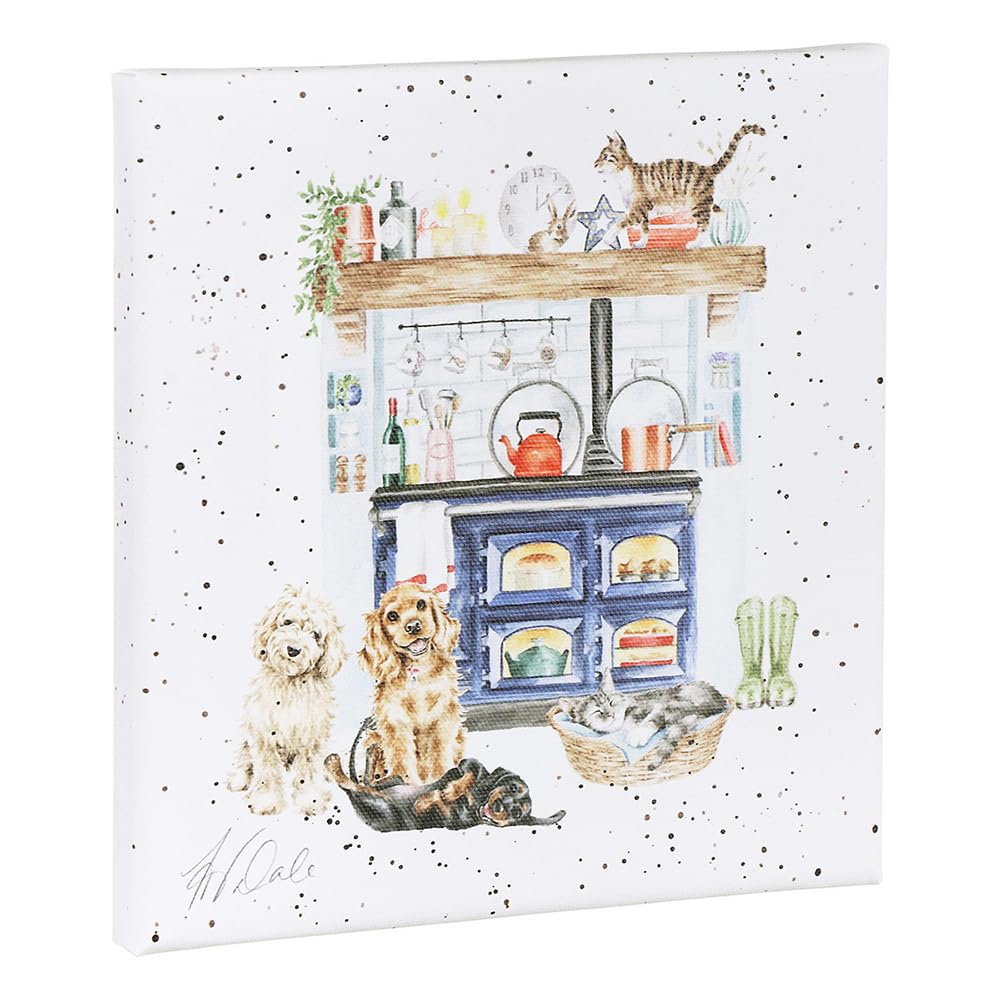 Wrendale Designs White Country Kitchen Canvas Dogs And Cats 20Cm