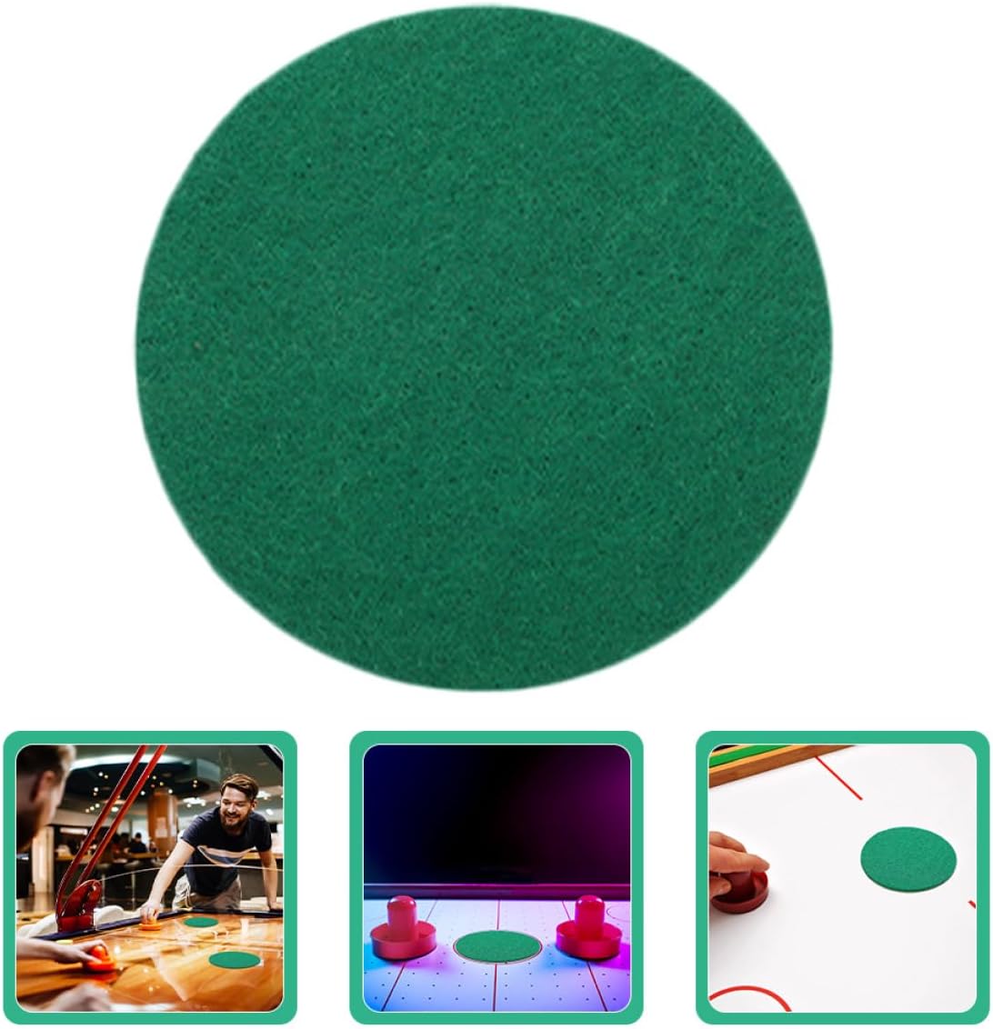 8pcs Air Hockey Table Pusher Pads Replacement Felt Stickers 94mm Green Cloth Hockey Accessories for Game Tables Sports Equipment