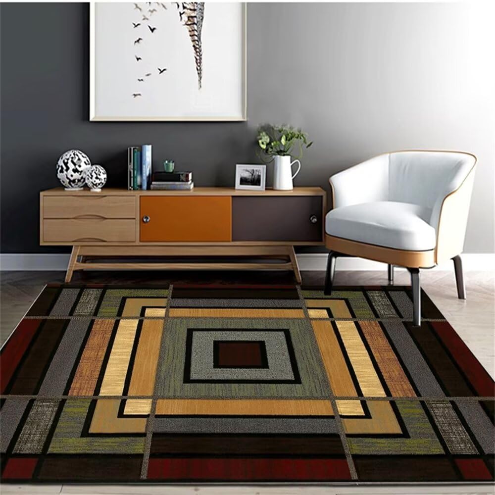 Tapis de salon géométrique moderne 70x140 pour décoration table intérieur et petit tapis balcon