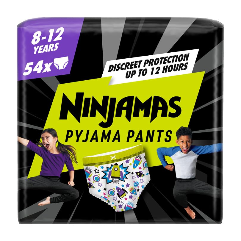 Pampers Ninjamas Boys Pyjama Pants, 54 Count, Age 8-12 Years