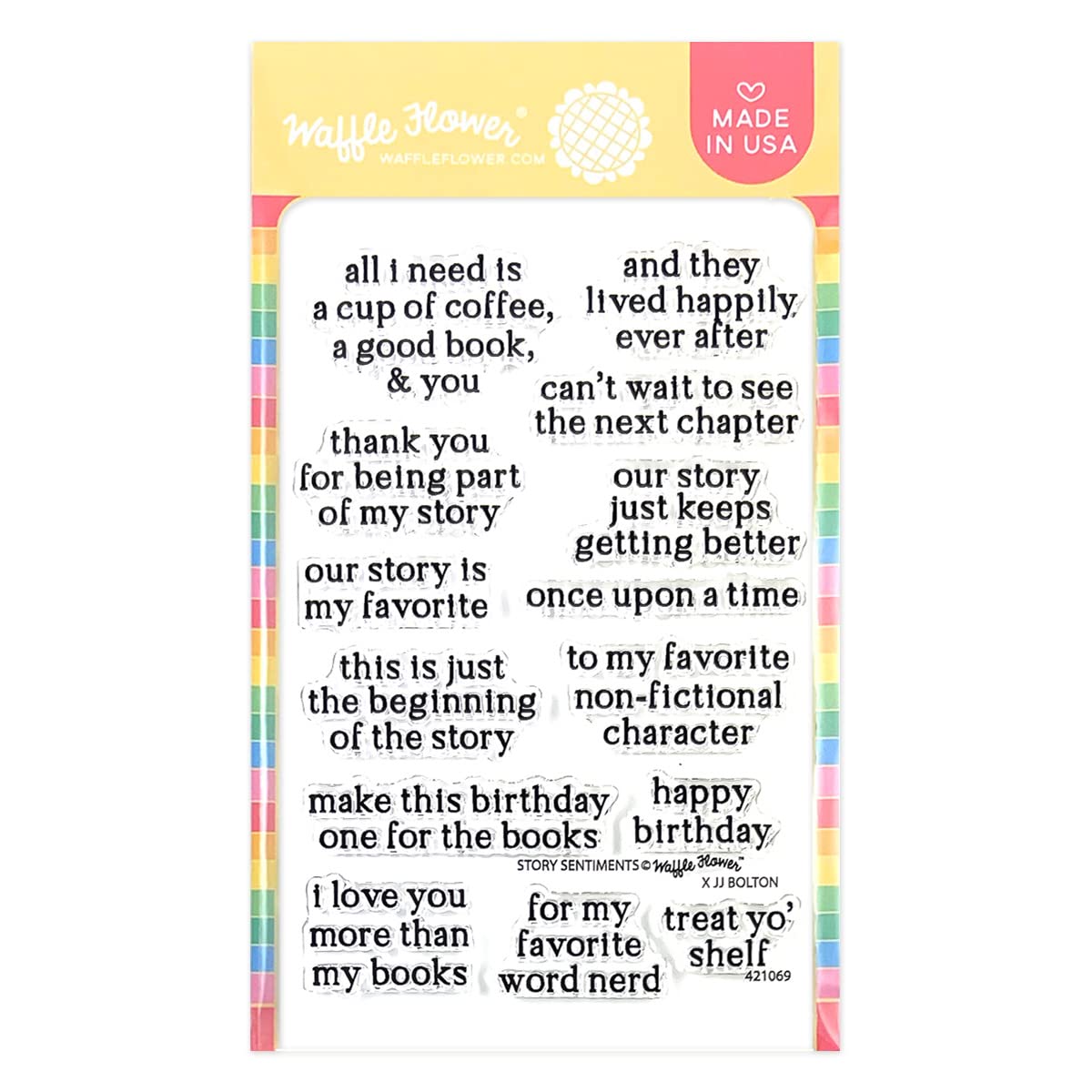 Waffle FlowerStory Sentiments Stamp Set
