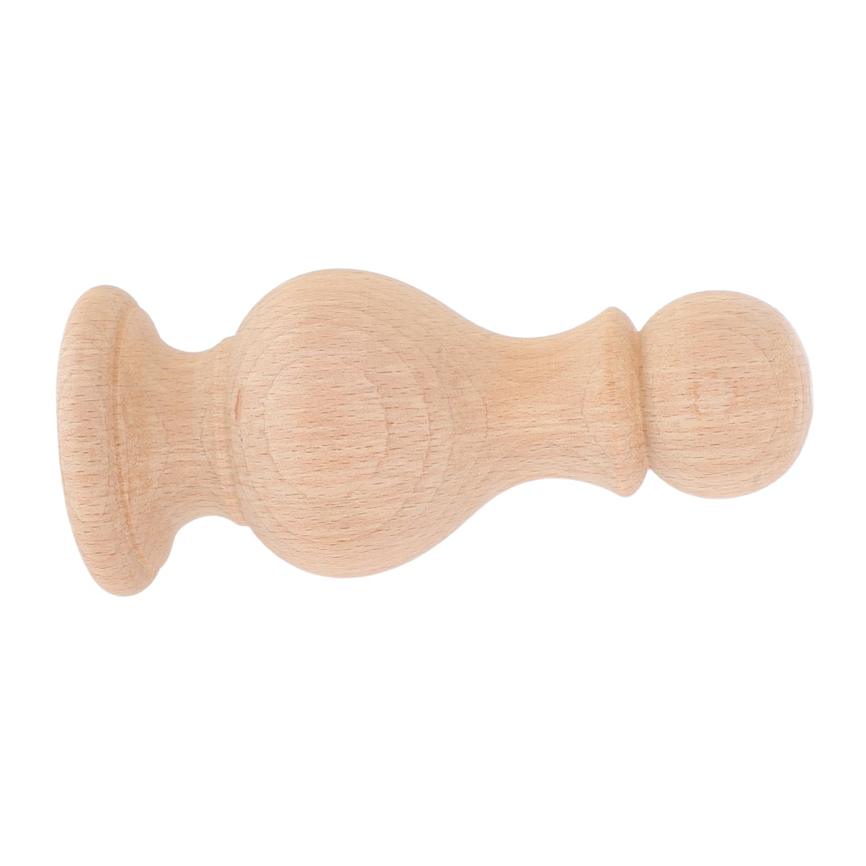Housoutil Decorative Wooden Finials for Bed Posts Curtain Rods Crafts Unfinished Solid Wood Beige Roman Style for Indoor Home Decoration for Furniture Staircases