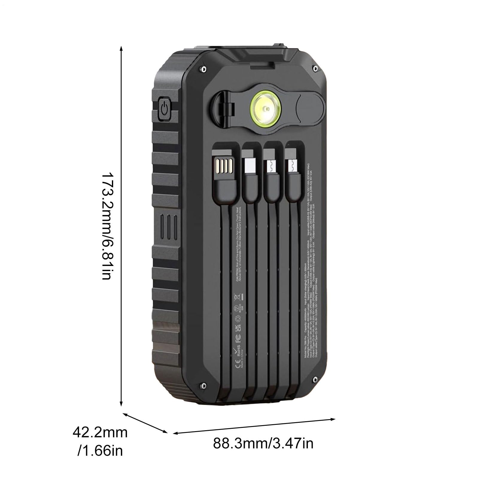 Power Bank Solare 20000mAh Modalità con Torcia | Power Bank Solare con Manovella Per Campeggio, Escursioni, Viaggi, Gite in Auto, Pesca, Backpacking, Festival Musicali