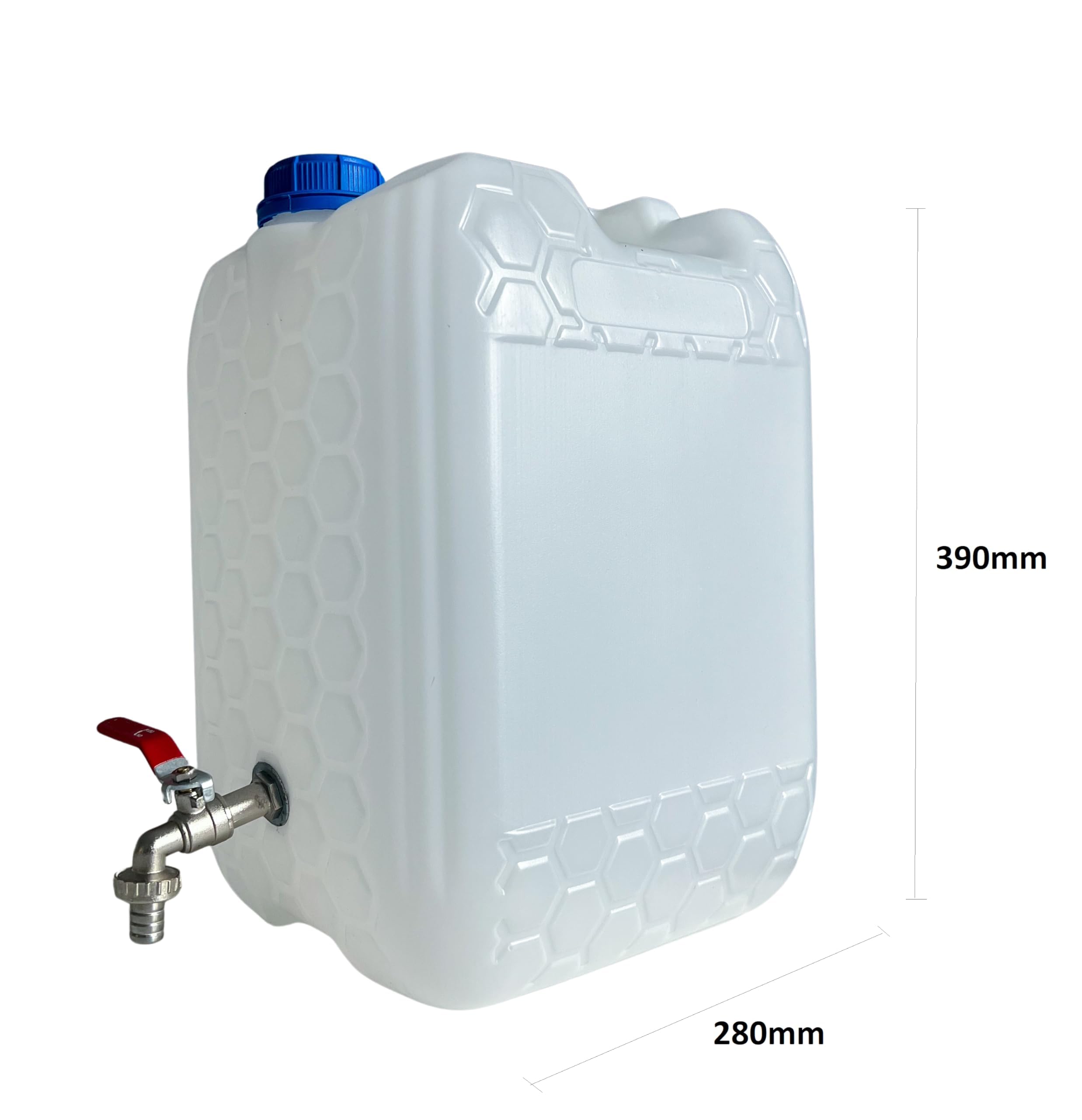 Wasserkanister mit Hahn, Trinkwasser Kanister mit Zapfhahn 1/2'' Gewinde Verzinkt, Wassertank BPA-frei, Wasserbehälter mit Schraubdeckel, Perfekt für Camping