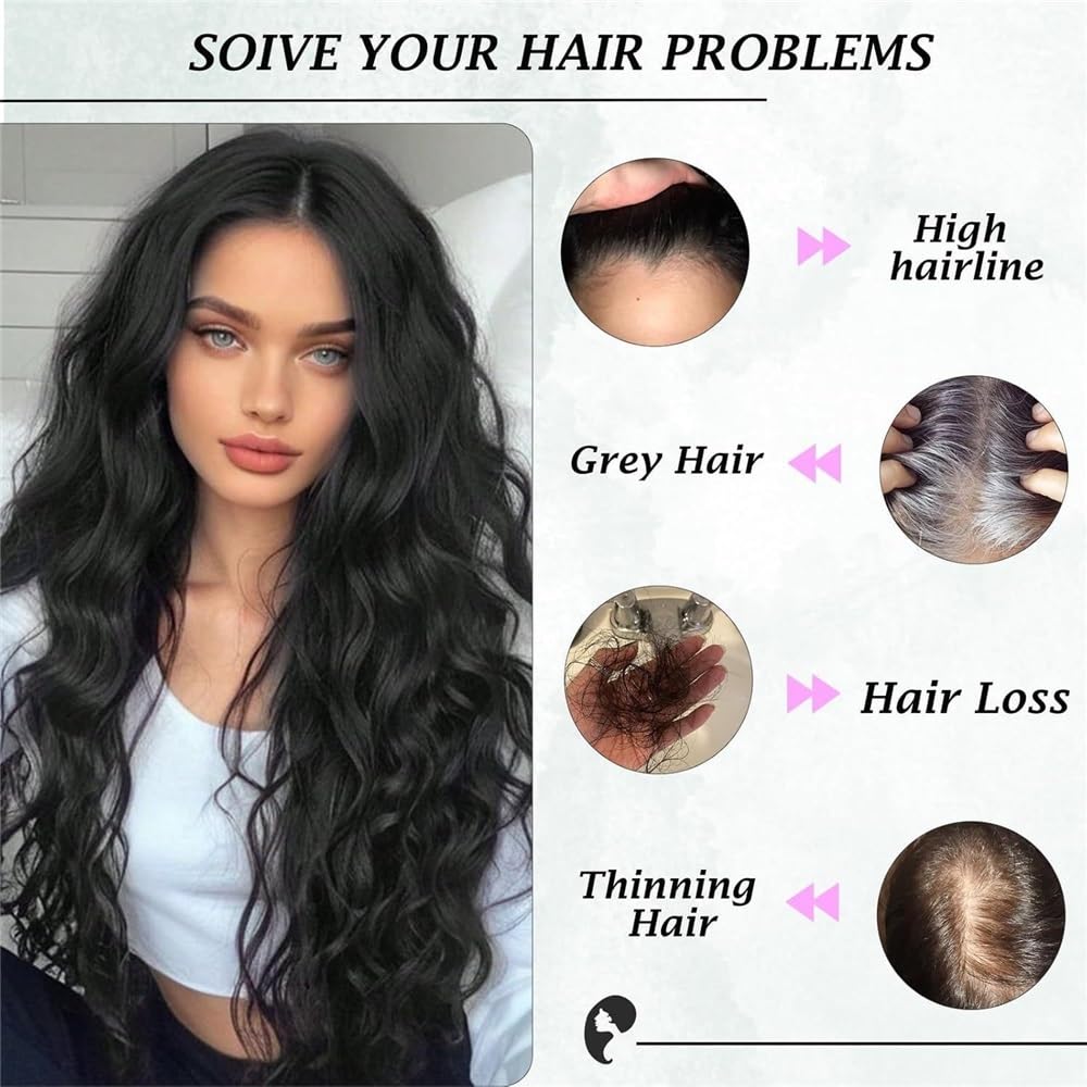 Accesorios para el cabello de 20 pulgadas para mujeres, rizado, ligero, transpirable, extensiones para cabello adelgazamiento (marrón)