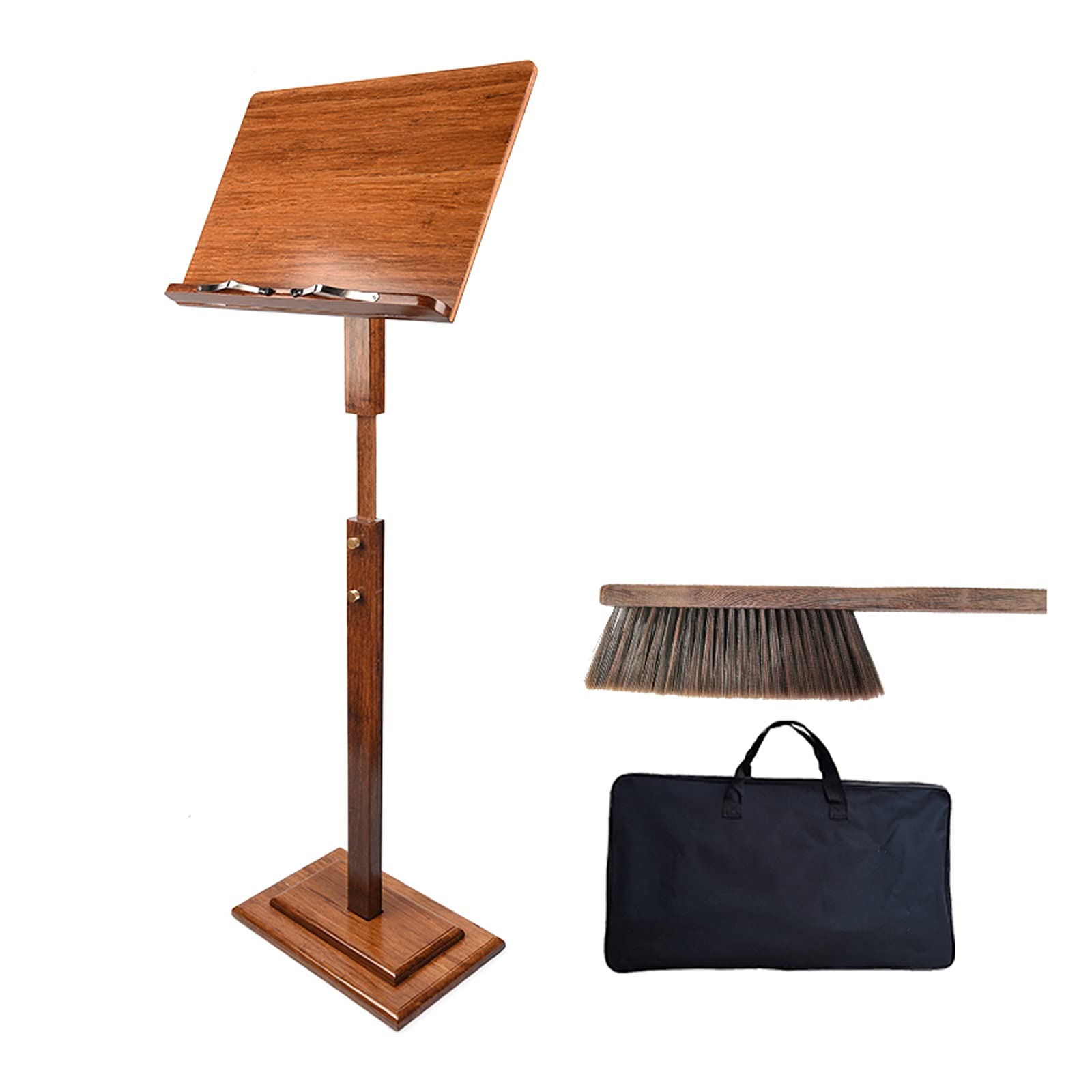 Music Stand Set da 3 Pezzi Spartiti, Supporto Musicale Portatile for Chitarra, Ukulele, Violino con Borse da Trasporto e Spazzola for la Pulizia Music Shelf/Sheet Music Stand (Color : A)