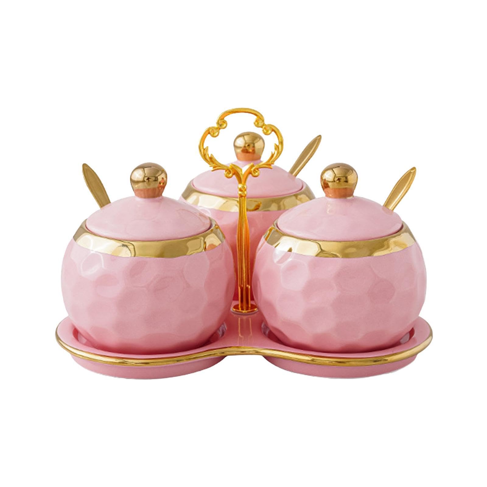 Tarro para condimentos de encimera de cocina. Práctico juego de tarros para condimentos con tapas y cucharas. Añada elegancia a su cocina. Tarros