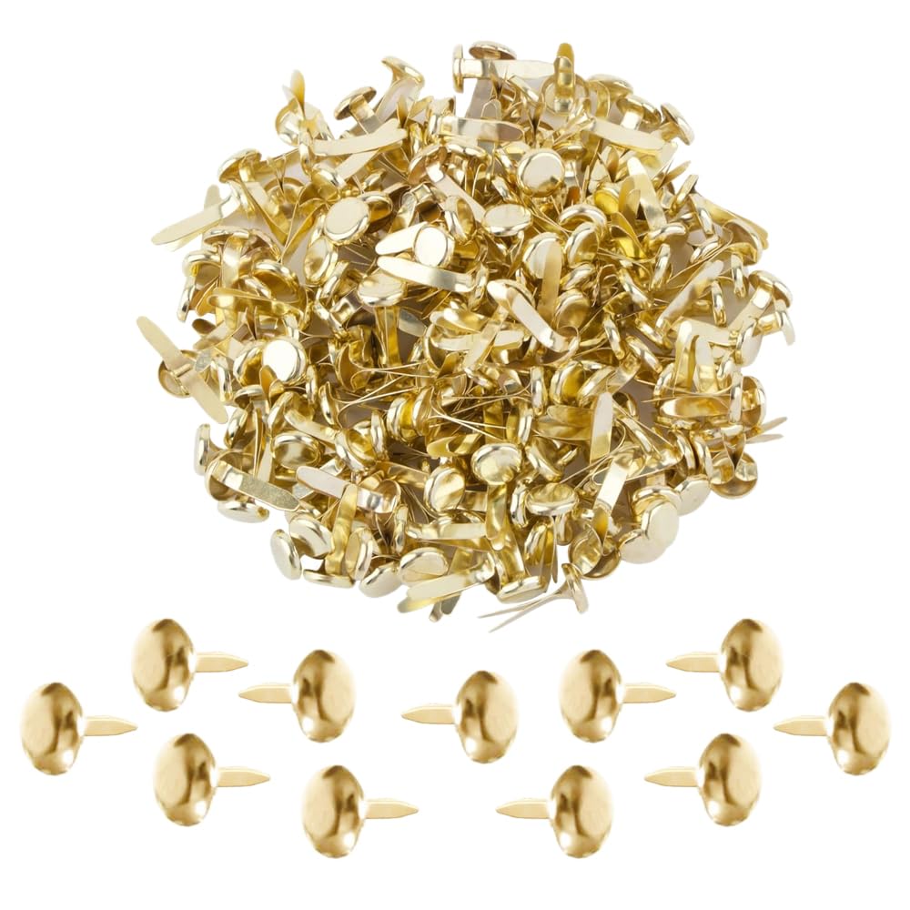 200 Pezzi Round Fermacampioni Piccoli Dorati Mini Fermacampioni Scrapbooking Brads Ferma Campione di Metallo Ferma Campioni Lavoretti Elementi di Fissaggio in Carta per Carta DIY Decorativi