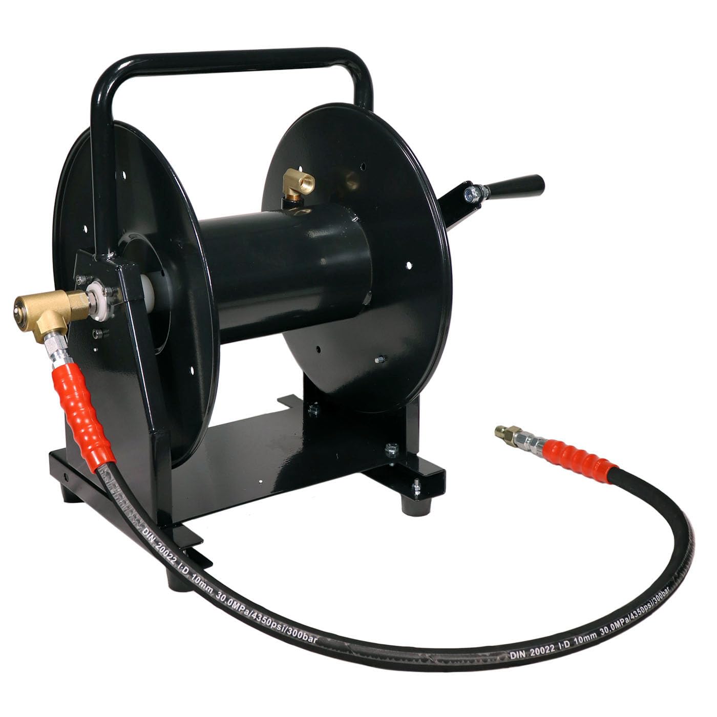 Erie Tools® 5000 PSI 3/8" x 200' Portable Hose Reel for High Pressure Power Washer and Sewer Jetter