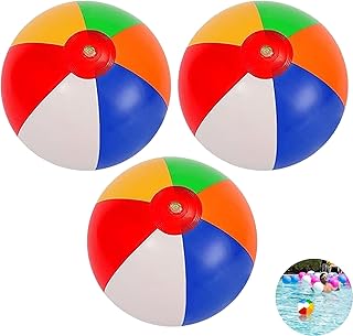 3 Pcs Rainbow Beach Balls Inflatable Beach Ball Inflatable Toy Large Ball Beach Toys Swimming Toys for Kids Multi-colored Beach Ball Outdoor Activity Blow Up Beach Ball Toys Water Toys Pool Party