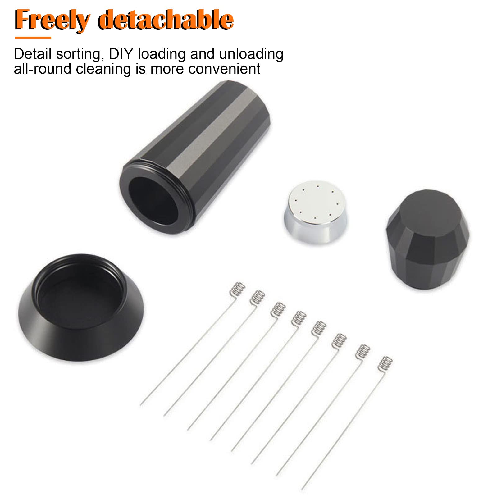 Lot Tampon Café WDT 40 Mm Acier 304 – Outil Distribution Expresso Noir Pour Barista