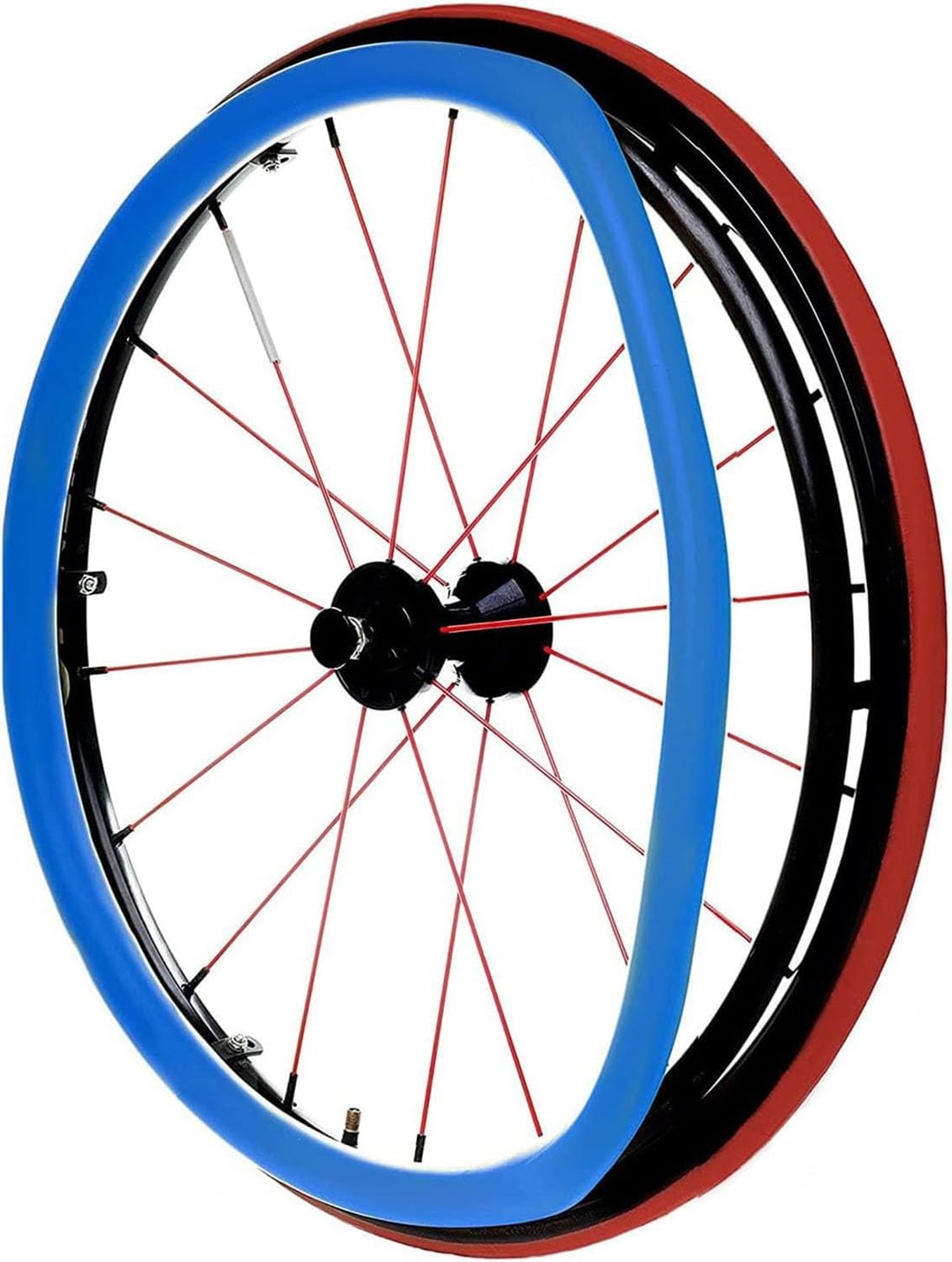 Silikon-Abdeckung für Rollstuhl, rutschfest, verschleißfest, für 61 cm Hinterräder, Schutzhülle und Griffe, Abdeckung für Rollstuhl