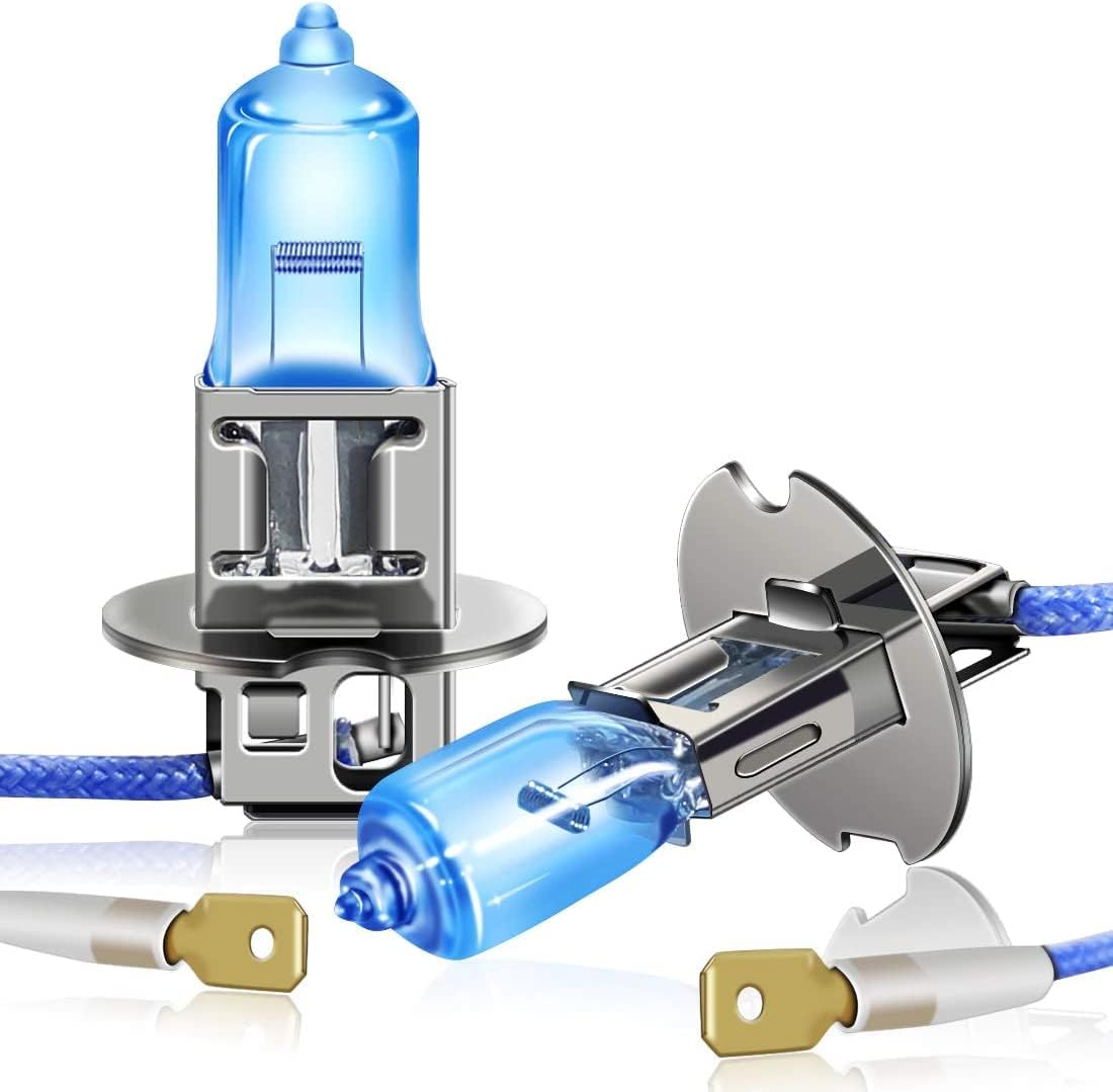 DZG H3 Halogen Bulbs 12V 55W Super Bright White Headlight Lamps