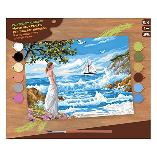 L'Art et la Manière Peinture au numéro motif Appel de la mer 30 x 40 cm Couleurs Assorties