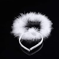 Vista 4 de Lurrose 3 diademas de ángel blancas con halo para Halloween, disfraz de ángel, banda para el pelo, para Halloween, Navidad, carnaval