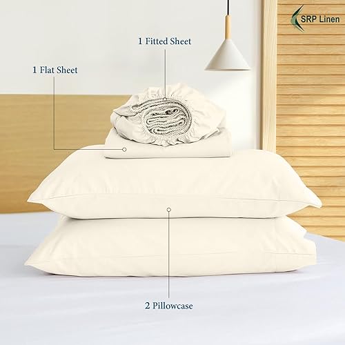 Miniatura 7 de Sale Nuevo juego de sábanas de 4 piezas con patrón sólido de bolsillo profundo de 9 pulgadas, algodón egipcio de 800 hilos (Queen, azul claro)