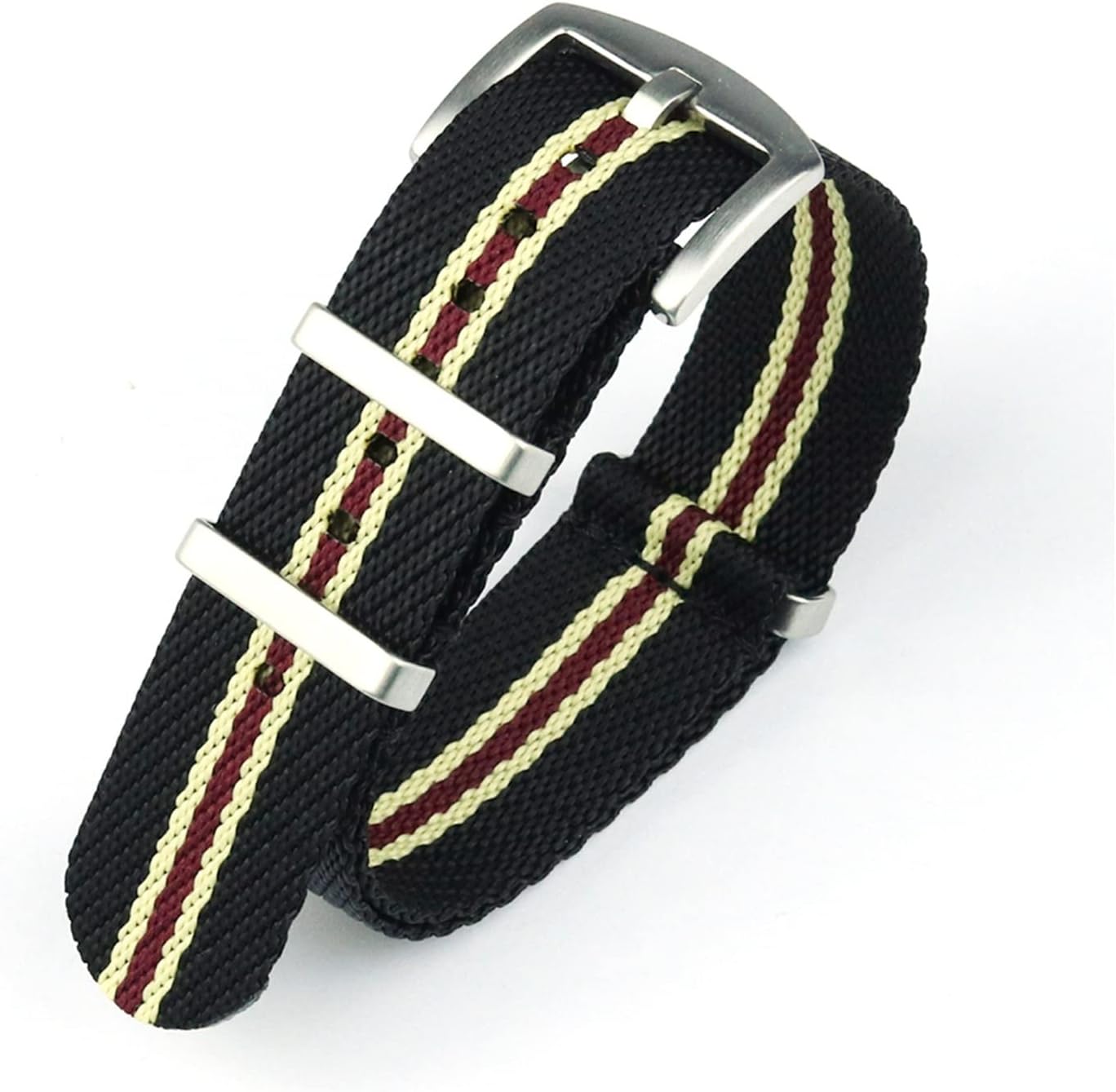 Nylon Strap 20mm 22mm Stripe Watchband Replacement Watch Band Wristband Accessories Compatible with Tudor Watch Strap(Navy Black red 2,22mm) image 4