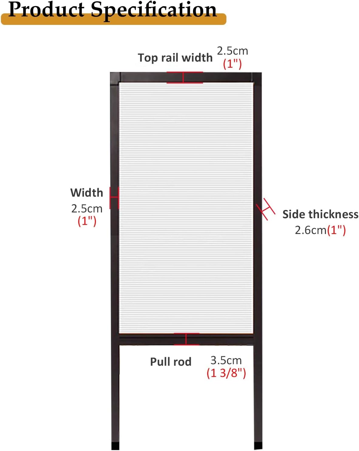 Black Aluminum Accordion Door - Up-Down Sliding Folding Screen Door with No Low Rail, Foldable Design for Kitchen/Basement, 24x80in (61x203cm)