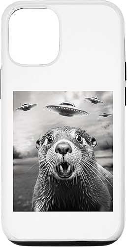 iPhone 1212 Pro Alien UFO Funny Otter Graphic Tee Case